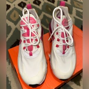 NWOT Nike AIR Max 270 React Shoes - White and Pink little orange details